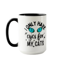 Blue Eyed Cat Face Mug, Cute Cat Lover Coffee Mug,