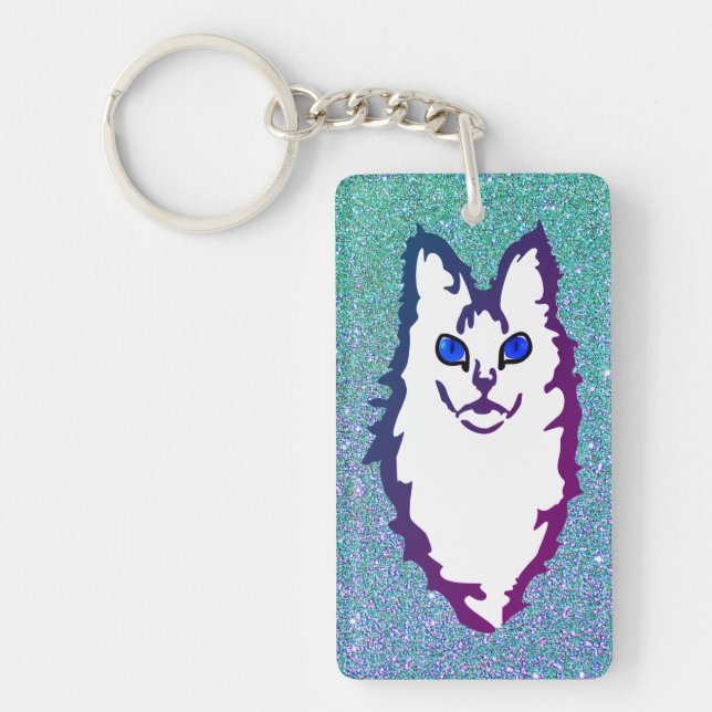 Blue Eyed Cat Key Ring (Front)