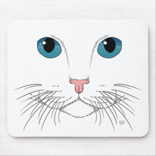 Blue Eyed Cat Mouse Pad