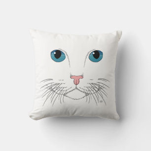 Blue Eyed Cat Throw Pillow