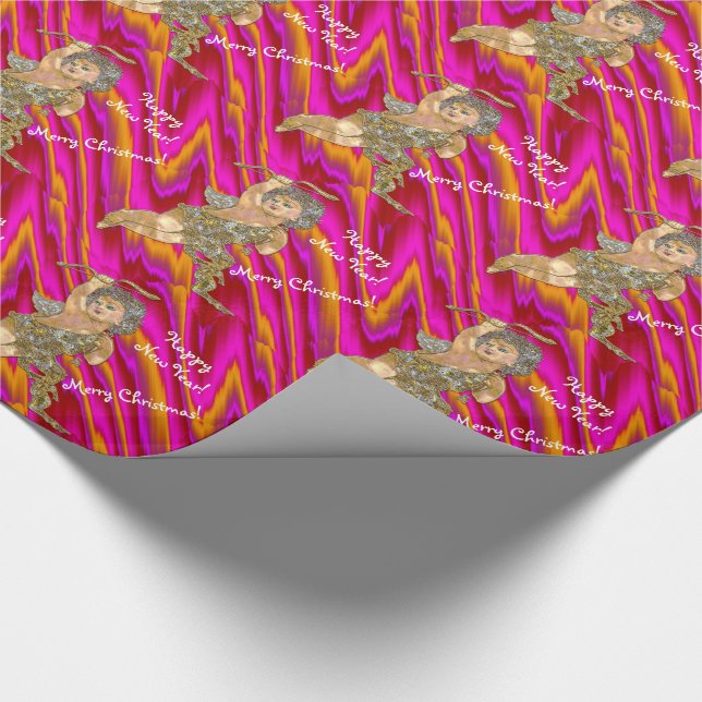 Blue Eyed Christmas Angel Wrapping Paper (Corner)