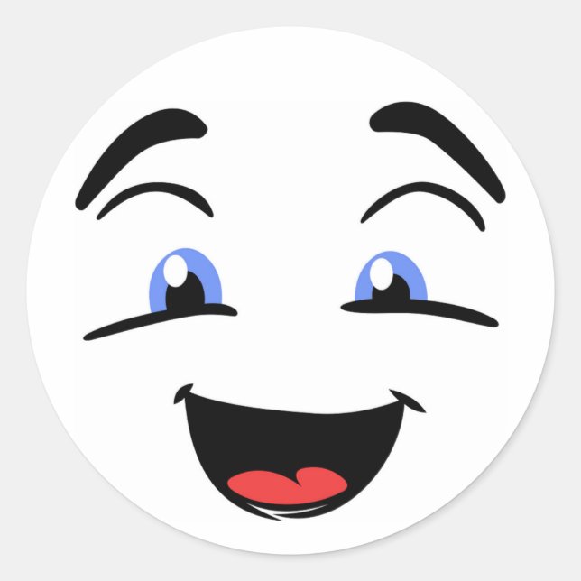 BLUE EYED CLASSIC ROUND STICKER (Front)