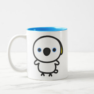 Blue-eyed cockatoo Two-Tone coffee mug