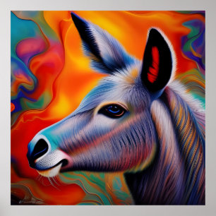 BLUE eyed donkey Poster