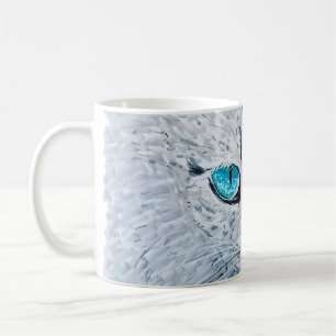 Blue Eyed Fluffy Cat Coffee Mug