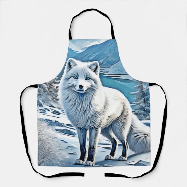 Blue-Eyed Fox Scene Design Apron (Front)