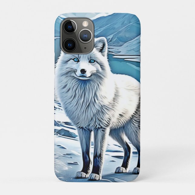 Blue-Eyed Fox Scene Design Case-Mate iPhone Case (Back)