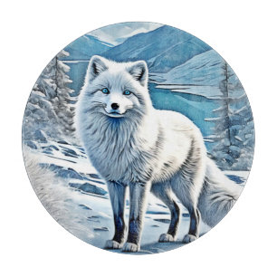 Blue-Eyed Fox Scene Design Cutting Board