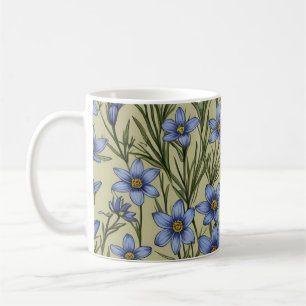 Blue-Eyed Grass flower pattern Coffee Mug
