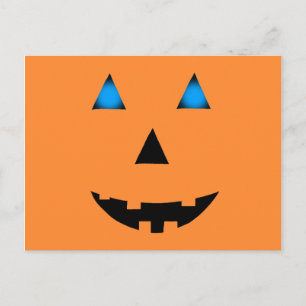 Blue Eyed Jack-O-Lantern Postcard