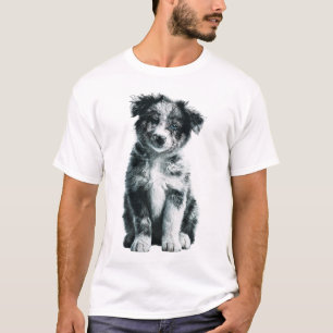 Blue Eyed Merle Border Collie Puppy Men T-Shirt