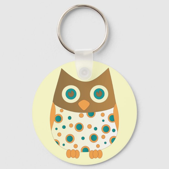 Blue-Eyed Owl Key Ring (Front)