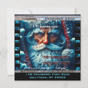 Blue Eyed Santa Snowy Beautiful Christmas Party Invitation