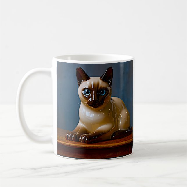 Blue-Eyed Siamese Cat Mug (Left)