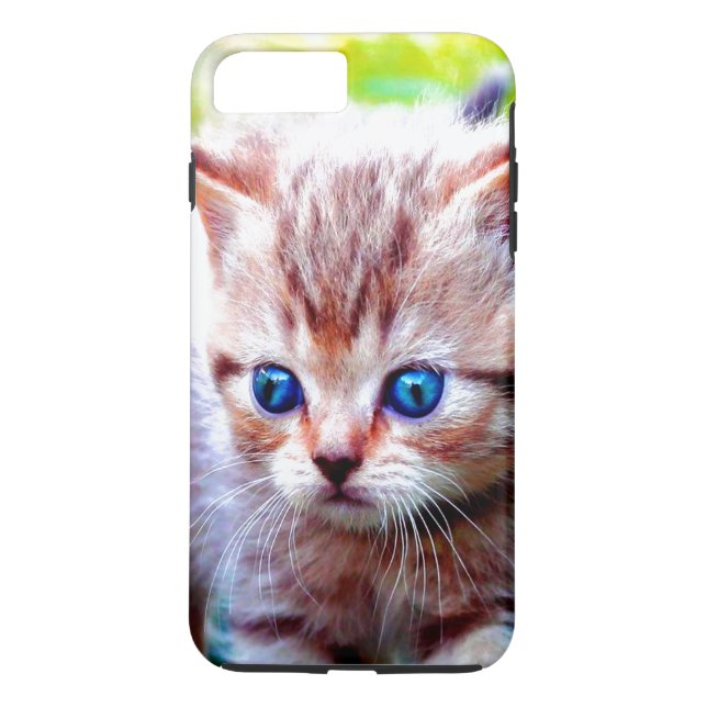 Blue Eyed Striped Kitten Cat Case-Mate iPhone Case (Back)