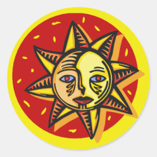 Blue Eyed Sun Classic Round Sticker