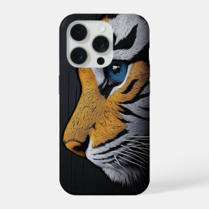 Blue-Eyed Tiger Art iPhone 15 Pro Case