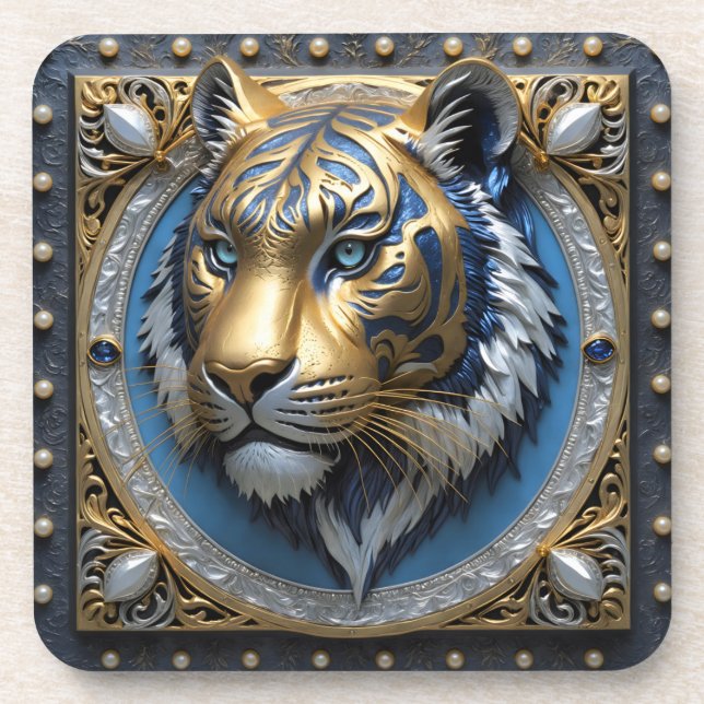 Blue Eyed Tiger  Coaster (Front)