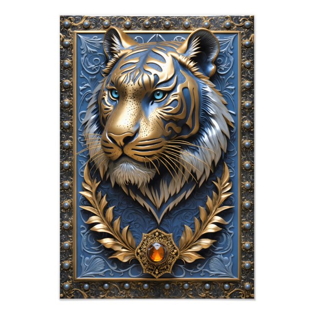 Blue Eyed Tiger Photo Print (Front)