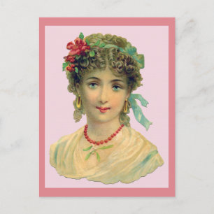 Blue Eyed Victorian Woman Postcard