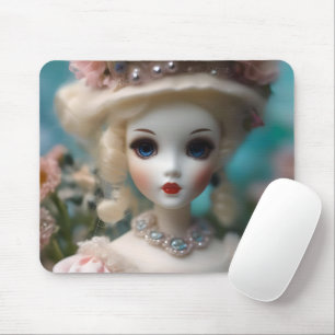 Blue Eyed Vintage Doll, Mouse Pad