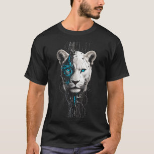 Blue Eyed White Lion T-Shirt Mystical Lion Graph