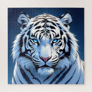 Blue eyed White Tiger Jigsaw Puzzle