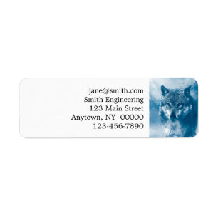 Blue eyed wolf return address label