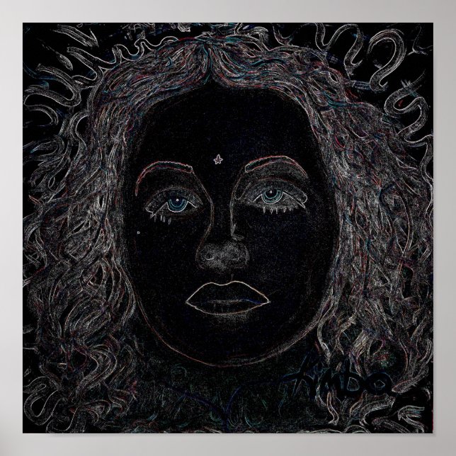 Blue Eyes 12x12" Poster (Front)