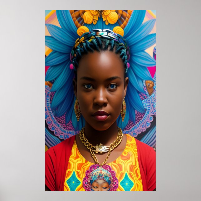 Blue eyes African lady with chains Poster (Front)
