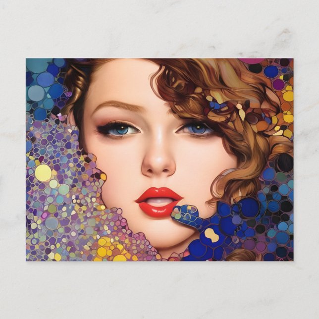 Blue Eyes Blonde Abstract Postcard (Front)