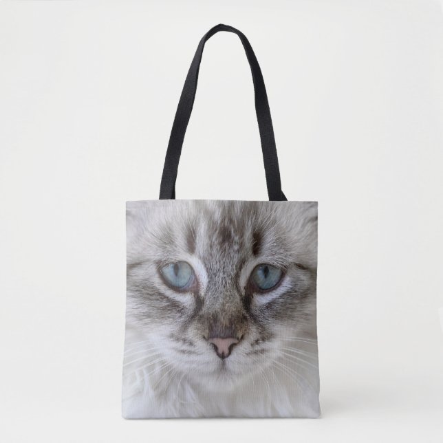 Blue Eyes Cat Tote Bag (Front)