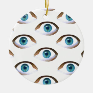 blue eyes ceramic tree decoration