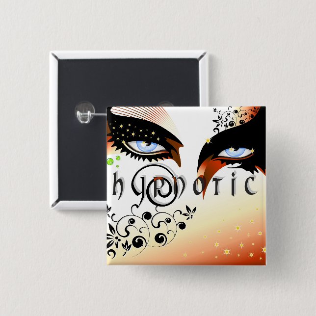 Blue Eyes Fashion Make Up 15 Cm Square Badge (Front & Back)