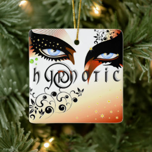 Blue Eyes Fashion Make Up Ceramic Ornament