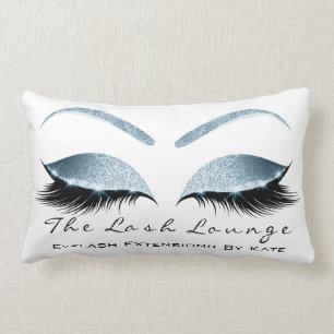 Blue Eyes Glitter Makeup Lashes Beauty Studio Lumbar Cushion