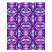 Blue Eyes in Purple Foliage Dark Botanical Art