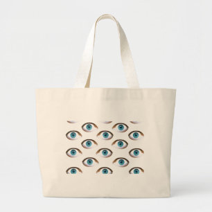 blue eyes large tote bag