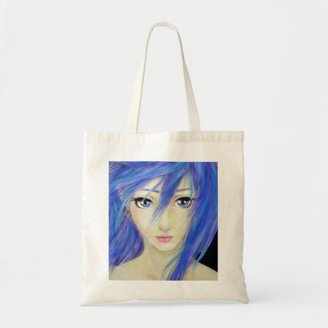 Blue Eyes Message Tote Bag (Front)