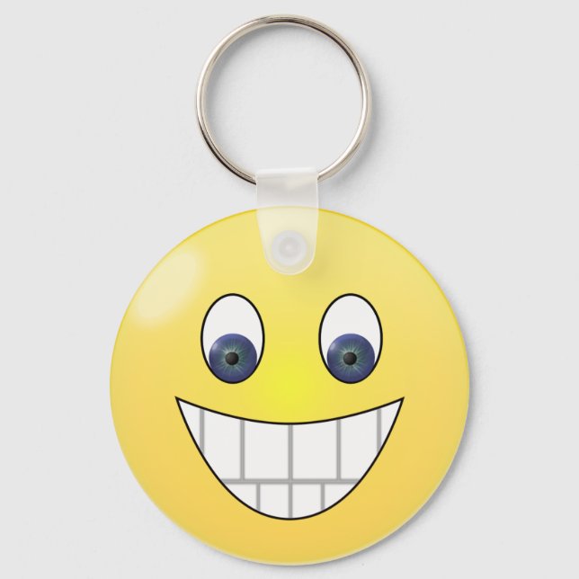 Blue eyes smile face key ring (Front)