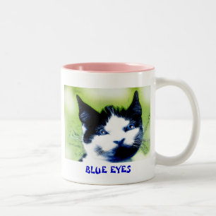 BLUE EYES THE CAT Two-Tone COFFEE MUG