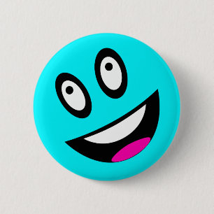 Blue Face 6 Cm Round Badge
