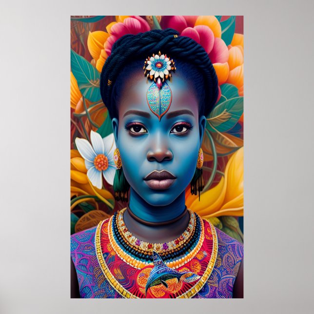 Blue face African princess Poster (Front)