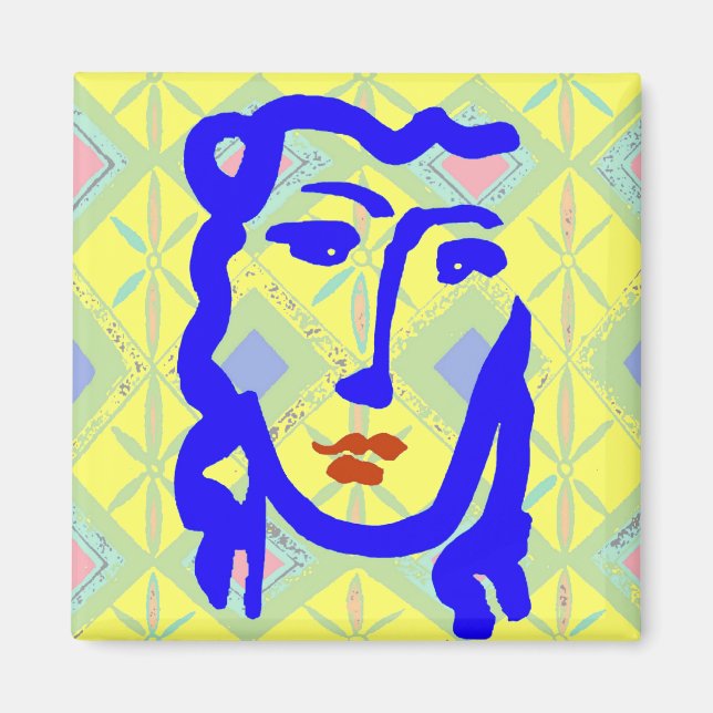 Blue Face Girl Magnet (Front)