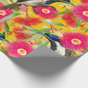 Blue-faced Honeyeater Pattern Wrapping Paper