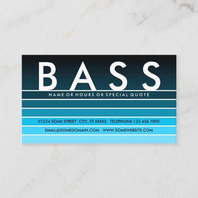 blue fade BASS Business Card (Front)