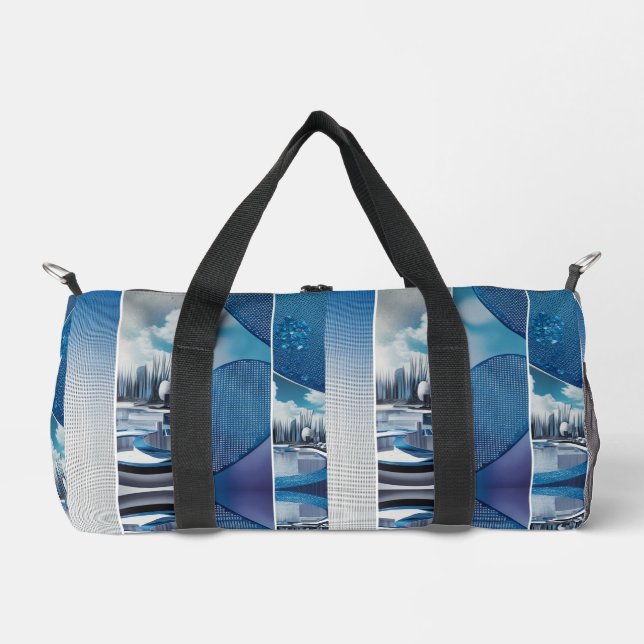 Blue Fade Dot Grid Aesthetic Print Cut Sew Bag (Front)