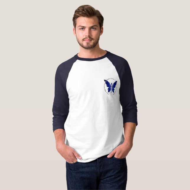 Blue Faery men's basic 3/4 -sleeve raglan t-shirt (Front Full)