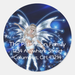 Blue Fairy/Fae Christmas Return Address Labels
