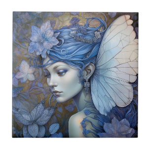 Blue Fairy Fantasy Art Ceramic Tile